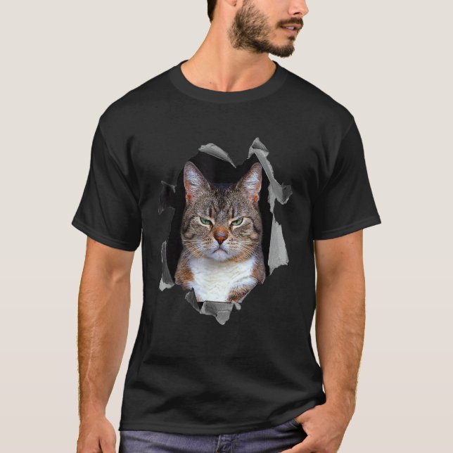 Camiseta meme de gato zangado rabugento (Frente)
