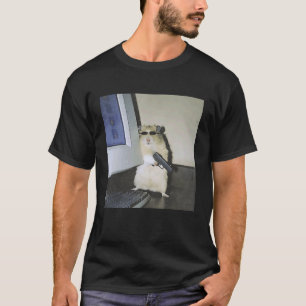 Camiseta Meme de hamster cibernético engraçado para mulhere