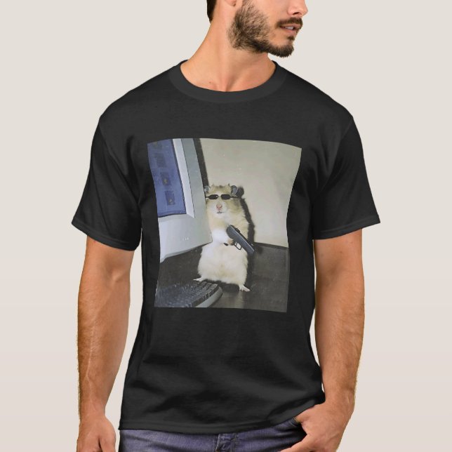 Camiseta Meme de hamster cibernético engraçado para mulhere (Frente)