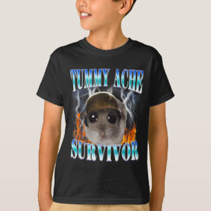 Camiseta Meme de Hamster Sobrevivente de Dor de Barriga Fof
