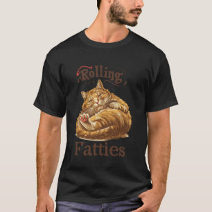 Camiseta Meme de Humor Gordinhos Gatos Rolando