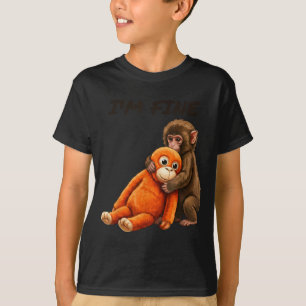 Camiseta Meme de macaco triste socando com um brinquedo lar