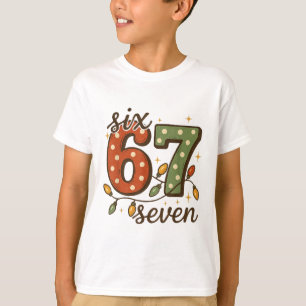 Camiseta Meme de Natal 67 Seis Sete 6-7 Piada da Internet E