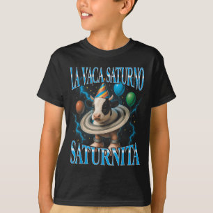 Camiseta Meme de Rot do Cérebro Italiano La Vaca Saturno Sa
