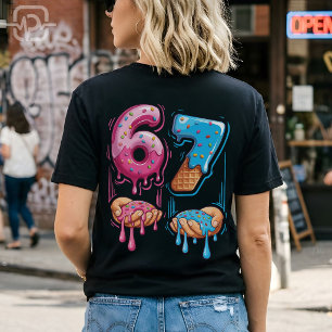 Camiseta Meme Divertido 67 Donut Sorvete Gíria Gen Alpha