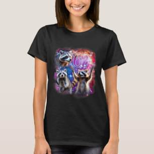 Camiseta Meme Divertido 67 Guaxinim Uivando Para a Lua Seis
