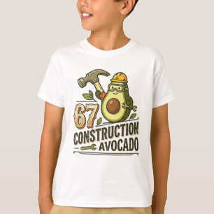 Camiseta Meme Divertido do Abacate de Construção Seis Sete