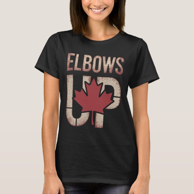 Camiseta Meme do Elbows Up Canadá (Frente)