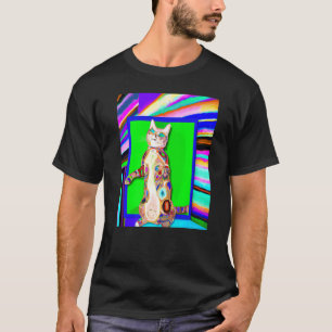 Camiseta Meme do gatinho de cor clara