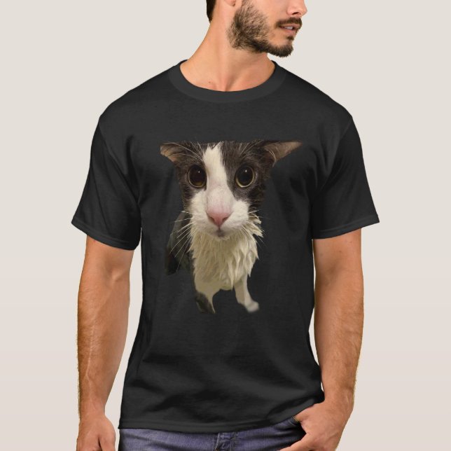 Camiseta Meme do Gato Encharcado (Frente)