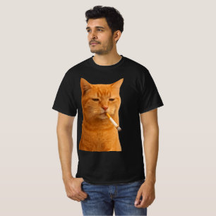 Camiseta Meme do Gato Fumando   Gato Engraçado Antigo com C
