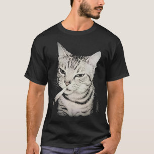 Camiseta Meme do gato fumante vintage