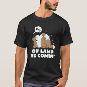 Camiseta Meme do Gato Preguiçoso e Gordinho Oh Lawd He Comi