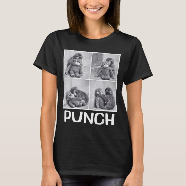 Camiseta Meme do macaco bebé soco  (Frente)