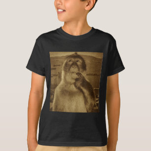 Camiseta Meme do Macaco Pensativo Vintage Retro