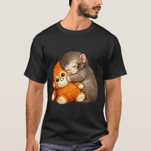 Camiseta Meme do macaco socando o animal de pelúcia abraçad