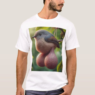 Camiseta Meme do Pássaro com Bolas. Imagem de IA de Pássaro