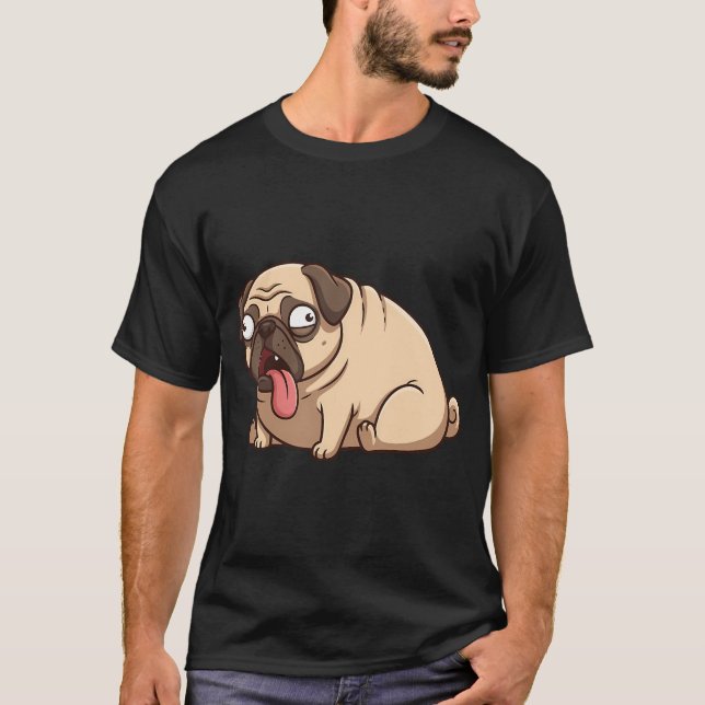 Camiseta Meme do Pug com Respiração Pesada Intensifica (Frente)