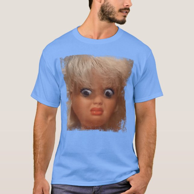 Camiseta Meme do Rosto de Boneca Engraçado (Frente)