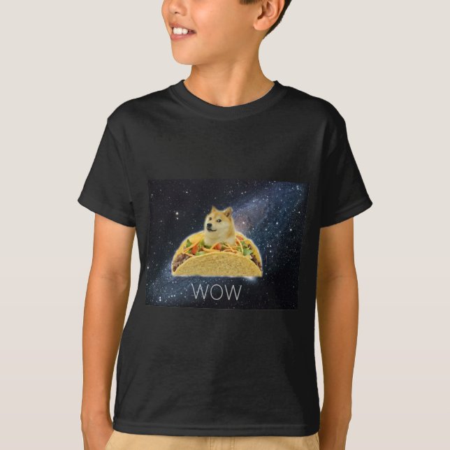 Camiseta meme do taco do espaço do doge (Frente)