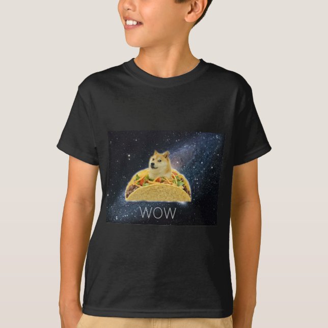 Camiseta meme do taco do espaço do doge (Frente)