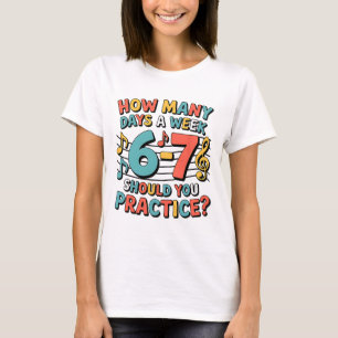 Camiseta Meme Engraçado 6 7 Seis Sete Para Professor de Mús