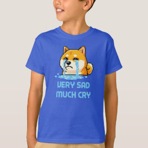 Camiseta Meme engraçado de arte pixelada do cachorro Shiba 