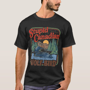 Camiseta Meme engraçado de hóquei no gelo com lobo canadens
