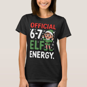 Camiseta Meme Engraçado de Natal 6-7 67 Energia de Elfo Hum