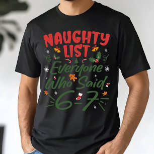 Camiseta Meme engraçado de Natal 6-7 Lista Travessa Humor M