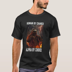 Camiseta Meme Engraçado de Preguiça Alfa Cringe Animal Crin