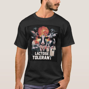 Camiseta Meme engraçado de vaca tolerante à lactose, fazend