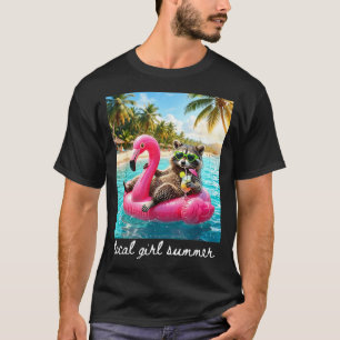 Camiseta Meme engraçado de verão de guaxinim mulheres menin