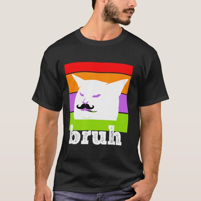 Camiseta Meme Engraçado Dizendo Bruh com Cat-cinco De Mayo- (Frente)