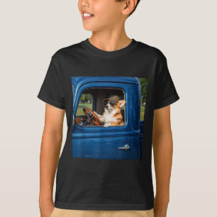 Camiseta Meme engraçado do corgi cachorro humorístico dirig