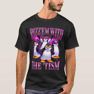 Camiseta Meme engraçado do pinguim retrô com o tismo rizz e