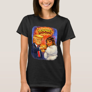 Camiseta Meme engraçado trump & nicki dão um high five por