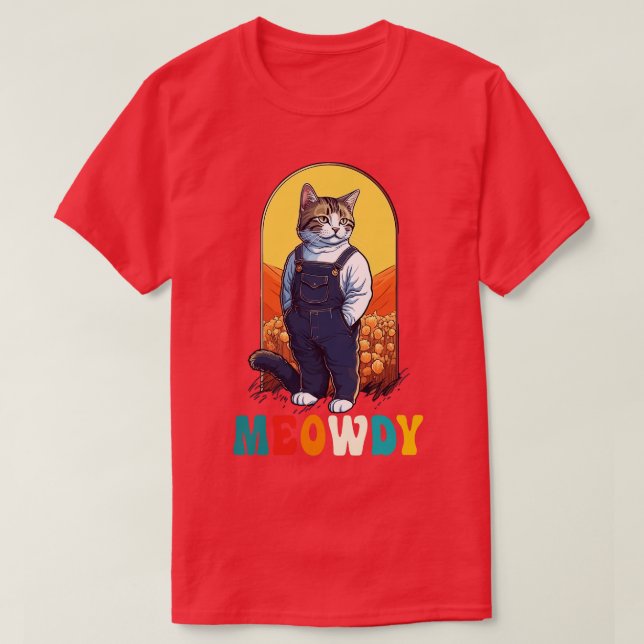 Camiseta Meme Meow Howdy Meowdy (Frente do Design)