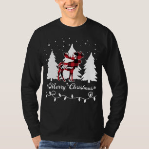 Camiseta Meme Moose Búfalo Xadrez Vermelho Natal Correspond
