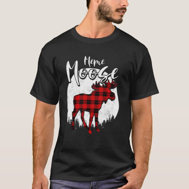 Camiseta Meme Moose Red Xadrez Buffalo Matando Família Paja (Frente)