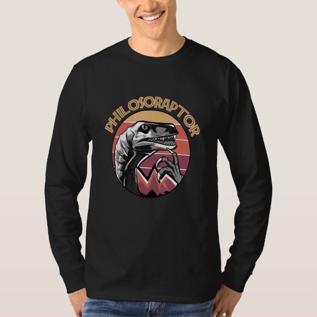 Camiseta Meme Philosoraptor - Dinossauro da Filosofia (Frente)