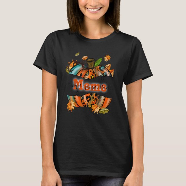 Camiseta Meme Pumpkin Leopard Meme Grateful Blesse (Frente)