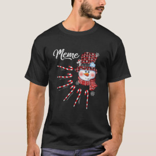 Camiseta Meme Snowman Candy Cane Xadrez Vermelha de Natal C