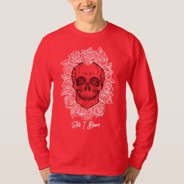 Camiseta Memento Mori! Caveira e Rosas, Desenho Mão