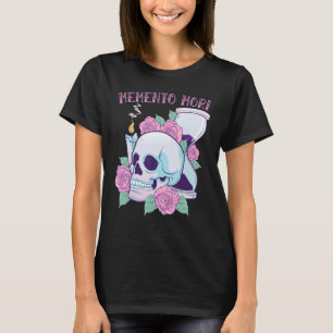 Camiseta Memento Mori Pastel Gótico Crânio Gótico Estoco Mo