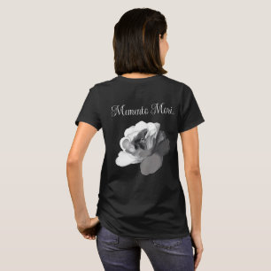 Camiseta Memento Mori Rosa Branca Estética Dark Academia