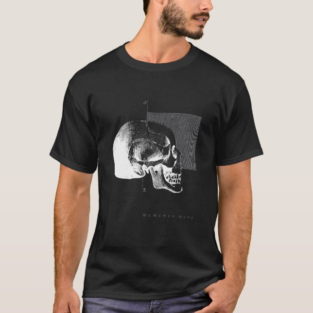 Camiseta Memento Mori sabedoria latina para recuperação (Frente)
