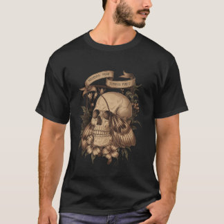 Camiseta Memento Mori Vida Tempus Fugit Gótico Mariposa Med