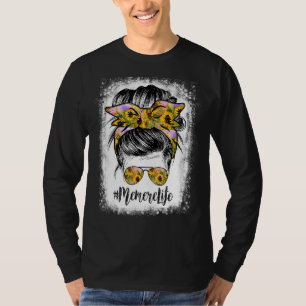 Camiseta Memere Life Bleached Memere Life Sunflower Message