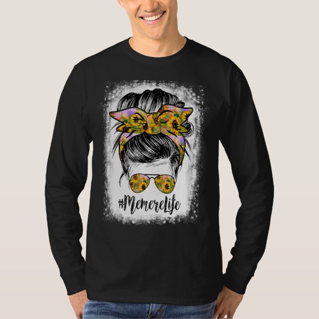 Camiseta Memere Life Bleached Memere Life Sunflower Message (Frente)